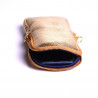 Pochette Cuir doré téléphone petit sac porte papier Trousse Bandoulière made in France